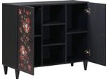 Vidaxl Armadietti Multicolore 90 X 33,5 X 75 Cm In Legno Massiccio Di Mango