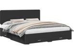 Vidaxl Struttura Letto Con Testiera Nera 200 X 200 Cm In Materiale A Base Di Legno
