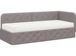 Vidaxl Struttura Letto Ad Angolo Con Materasso Taupe 80 X 200 Cm Tessuto
