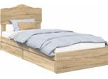 Vidaxl Letto Contenitore Rovere Sonoma 90 X 190 Cm Materiale A Base Di Legno
