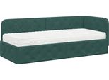 Vidaxl Struttura Letto Ad Angolo Con Materasso Verde Scuro 80 X 200 Cm In Velluto