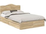 Vidaxl Letto Contenitore Rovere Sonoma 120 X 190 Cm Materiale A Base Di Legno