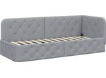 Vidaxl Struttura Letto Ad Angolo Con Testiera Grigio Chiaro 80 X 200 Cm In Tessuto
