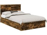 Vidaxl Letto Contenitore In Rovere Fumé 120 X 190 Cm Materiale A Base Di Legno