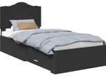 Vidaxl Struttura Letto Con Testiera Nera 75 X 190 Cm In Materiale A Base Di Legno