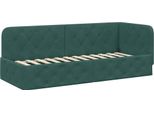 Vidaxl Struttura Letto Ad Angolo Con Testiera Verde Scuro 80 X 200 Cm In Velluto