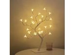 Lampada Da Tavolo Led Per Bonsai, Usb, Natale, Camera Da Letto, Decorazione, Luce Notturna Da Tavolo, Bianco, 24 Luci, Sakura