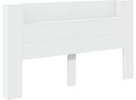 Vidaxl Testiera Con Ripiano Bianco 180 X 16,5 X 103,5 Cm Materiale A Base Di Legno