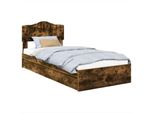 Vidaxl Letto Contenitore In Rovere Fumé 90 X 190 Cm Materiale A Base Di Legno