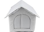 Casetta Per Gatti Da Esterno, Idrorepellente, Resistente Alle Intemperie, Spaziosa, Chiusa, Con Isolamento Invernale Per Cani E Animali Domestici, Grigio