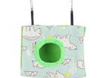 Calda Casetta Nido Per Uccelli, Peluche, Soffice, Appesa, Amaca, Letto Per Criceti, Pappagalli, Uccelli, Motivo Orso E Pavimento Verde