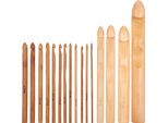 Set Di 16 Ganci Da Uncinetto In Legno, Bambù, Ferri Da Maglia Cilindrici, Strumenti Per La Tessitura