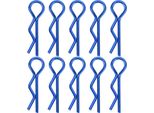 10 Pezzi 7 Mm Rc Auto Shell Clip Rshape Metallo Corpo Clip Perni Per 1/5 1/6 1/8 1/10 Auto (Blu)