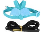 Pettorina Per Uccelli, Guinzaglio, Elastico, Facile Da Trasportare, Regolabile, Leggero, Portatile, Pettorina Per Pappagalli Con Simpatiche Ali, L, Blu