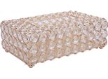 Copertura Rettangolare Della Scatola Di Cristallo Artificiale Del Fazzoletto, Supporto Di Stoccaggio Di Carta, Decorazione Domestica (Oro)