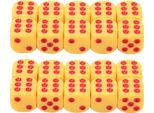 20 Pezzi Di Dadi Da 16 Mm Con Angoli Arrotondati, Set Da Gioco A 6 Facce Per Giochi Da Tavolo, Matematica, Punti Gialli Rossi