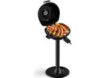 Grill Elettrico Costway 1600W A Libera Installazione, Grill A Libera Installazione Con Piastra A 2 Zone, Grill Elettrico Per Barbecue 93°C-219°C Con Supporto E Rivestimento Antiaderente