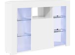 Vidaxl Mobile Tv Led Angolare A Parete Bianco Lucido 104 X 40 X 68 Cm