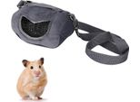 Borsa Per Criceti Portatile E Traspirante In Flanella Grigia Per Piccoli Animali Domestici, Porcellini D'india, Scoiattoli, Cincillà