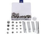 40 Set Di Bottoni A Pressione, Bottoni A Pressione, Bottoni A Pressione, Pelle, Jeans, Accessori, Strumenti Di Base, Argento