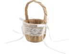 Cestino Da Damigella, Elegante E Decorativo Cestino Multiuso Per Matrimonio Con Fiore In Raso, Per Riporre I Regali