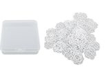 50 Pezzi Di Graffette, Graziose, A Forma Di Rosa, Graffette Decorative In Metallo Con Contenitore Per Scuola, Ufficio, Bianco