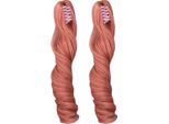 2PCS Bambola Capelli Parrucca Ad Alta Temperatura Morbida Seta Clip Tipo Romano Ricci Bambole Trama Colore Carota