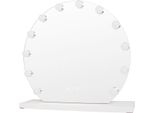 Uniq London Specchio Da Trucco Rotondo Con 12 Luci Led E Funzione Touch - Bianco