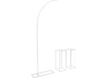Portafiori Per Matrimonio - Colonna In Metallo - Altezza 60 Cm - Base 24X24 Cm - Per Decorazioni Di Feste E Natale - Bianco