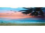 Pvc Adesivo Mare Tramonto Nuvole Modello Acquario Sfondo Poster Adesivo Acquario Decorazione61X30Cm