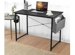 Scrivania Per Computer - Scrivania Angolare A L - 120 X 60 Cm - Con Rotelle - Con Spazio Di Archiviazione - Con Mobile - Pieghevole - Legno - Nero