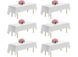Vevor 6 X Tovaglia Da Tavola 1524X2591 Mm, Protezione Per Tovaglia Riutilizzabile, Tovaglia In Tessuto Di Poliestere Lavabile In Lavatrice Per Feste Matrimoni Banchetti Eventi Formali, Bianco