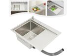 Lavello - Monovasca - Rettangolare - Acciaio Inox - 1 Foro - Senza Rubinetto - Moderno - Argento