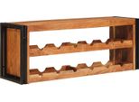 Vidaxl Portabottiglie Marrone 100 X 45 X 33 Cm In Legno Massiccio Di Acacia