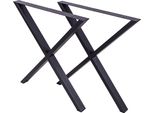 Gambe Da Tavolo In Metallo Nero Di Alta Qualità Da 70 Cm - Set Di 2 Per Tavoli, Tavolini E Scrivanie, Stabili E Facili Da Assemblare, Con Portata Fino A 200 Kg.