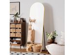 Specchio A Figura Intera - Specchio Da Appoggio/Parete - 162 X 53 Cm - Curvo - Da Appoggio/Parete/Appoggio - Portatile - Telaio In Lega Di Zinco - Oro