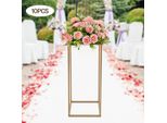 Portafiori - Portafiori Geometrico In Metallo - Set Di 10 - Altezza 80 Cm - Misura S - Per Composizioni Floreali, Matrimoni Ed Eventi - Oro