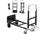 Vevor Carrello A Sacco 2 In 1, Pieghevole, Capacità Di Carico Di 227 Kg In Modalità 4 Ruote, Carrello Da Trasporto Convertibile Con Maniglia Regolabile, Carrello A Mano, Carrello Da Trasporto Per Traslochi, Ufficio, Magazzino