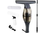 Detergente Per Vetri - Set Detergente Per Vetri - Elettrico - Manico Telescopico - Flacone Spray - Labbro Tergivetro Da 28 Cm - Per Vetri, Specchi, Piastrelle - Grigio