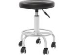 Sgabello Da Bar - Girevole Con Rotelle - Altezza 45-57 Cm - Portata 150 Kg - Seduta Ergonomica In Finto Cuoio - Base Industriale In Acciaio