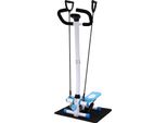 Fitness Stepper - Stepper Con Maniglia - Bande Di Resistenza 90 Cm - Portata 150 Kg - 29×39×110 Cm - Struttura In Acciaio - Blu/Bianco