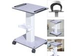 Carrello Per Cosmetici - Carrello Da Salone - Ripiano Extra Large 52×40 Cm - Portata 40 Kg - Con Cassetta Portaoggetti - Struttura In Ferro - Facile Montaggio - Bianco