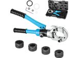 Pinze Per Pressatura Tubi - Utensile Idraulico - Testa Rotante A 360° - Pressione 8 T - Ganasce A U 16/20/25/32 Mm - Per Pex/Pb E Rame/Alluminio - Acciaio Al Carbonio - Blu Chiaro
