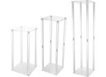 Decorazione Per Matrimoni - Colonna Portafiori In Acrilico - Set Di 3 (40/60/80 Cm) - Trasparente - Design Moderno - Piedistallo Per La Decorazione Della Tavola