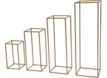 Set Di 4 Portafiori - Colonna Alta In Metallo Per Decorare La Tavola, Vasi E Composizioni - Per Matrimoni E Feste - Portata 10 Kg Per Portafiori - Da Assemblare - Oro
