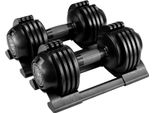Manubri Regolabili - Set 2 X 10 Kg - Regolazione Rapida - Piastre In Acciaio - Impugnatura Antiscivolo - Compatto - Bianco