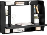 Scrivania A Muro - FWT18 - Salvaspazio - 82×60×39 Cm - Necessario Il Montaggio - Scrivania Per Ufficio/Computer - Nero
