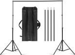 Supporto Per Lo Sfondo Dello Studio Fotografico - Sistema Di Sfondo Regolabile - Altezza 0,87-2,1 M - Larghezza 2-3 M - 2,1 X 3 M - Alluminio - Nero