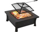 Pozzetto Da Giardino - Ciotola Per Fuoco 3 In 1 Da 81 Cm - Parascintille - Griglia Per Grigliare - Metallo - Per Giardino, Campeggio, Barbecue, Esterno