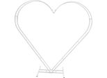 Arco Nuziale A Forma Di Cuore - Supporto Per Fondale/Quadro Per Fiori E Palloncini - Metallo - Autoportante - Taglia M - Bianco